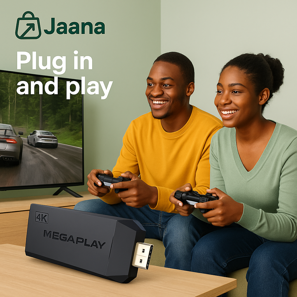 🎮 JAANA MegaPlay™ Game stick – 2 000+ Jeux Rétro (2 Manettes Sans Fil gratuites incluses) + livraison gratuite