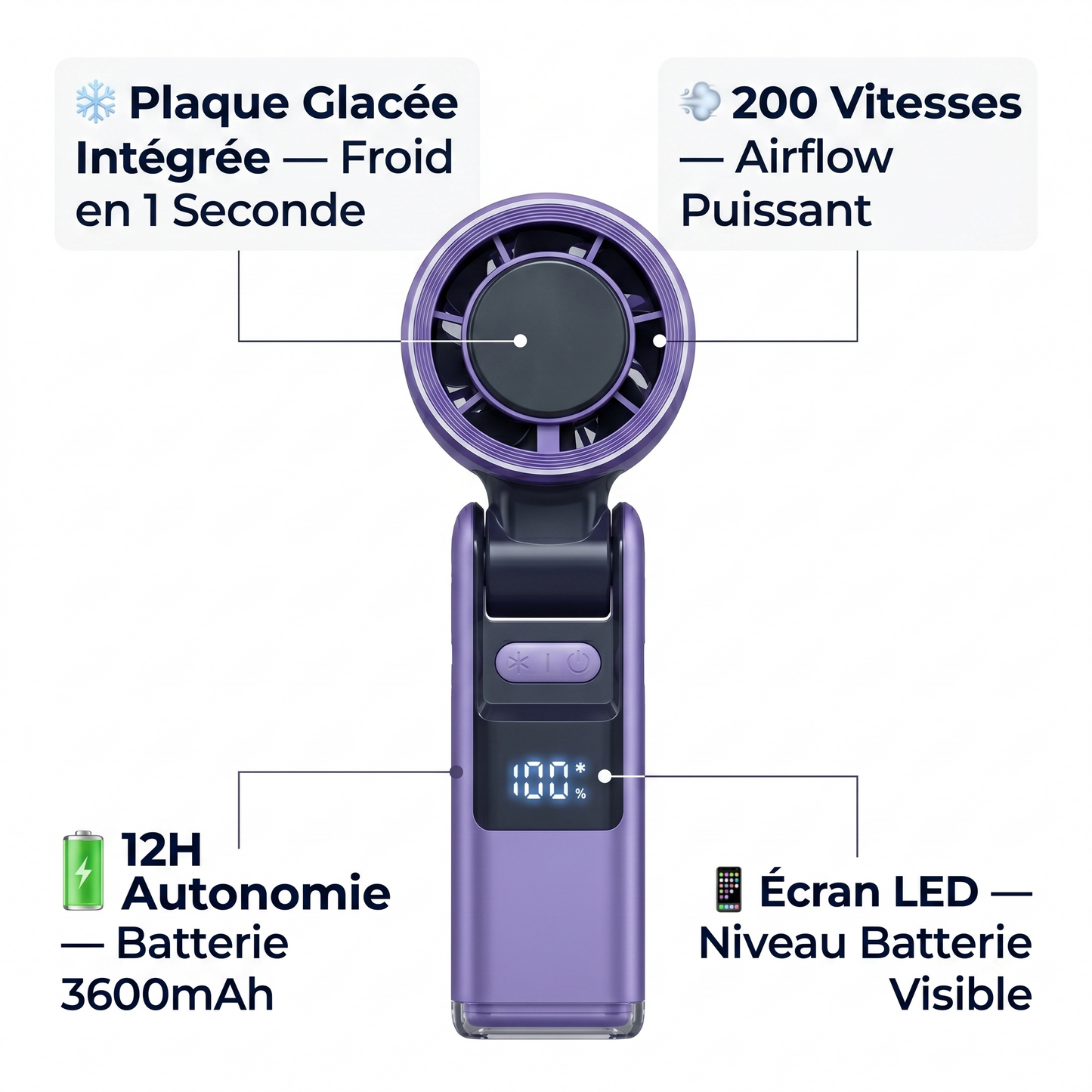 JAANA BREEZE™ – Le Climatiseur Portable 200 Vitesses avec Refroidissement Glacé et lampe torche integre❄️