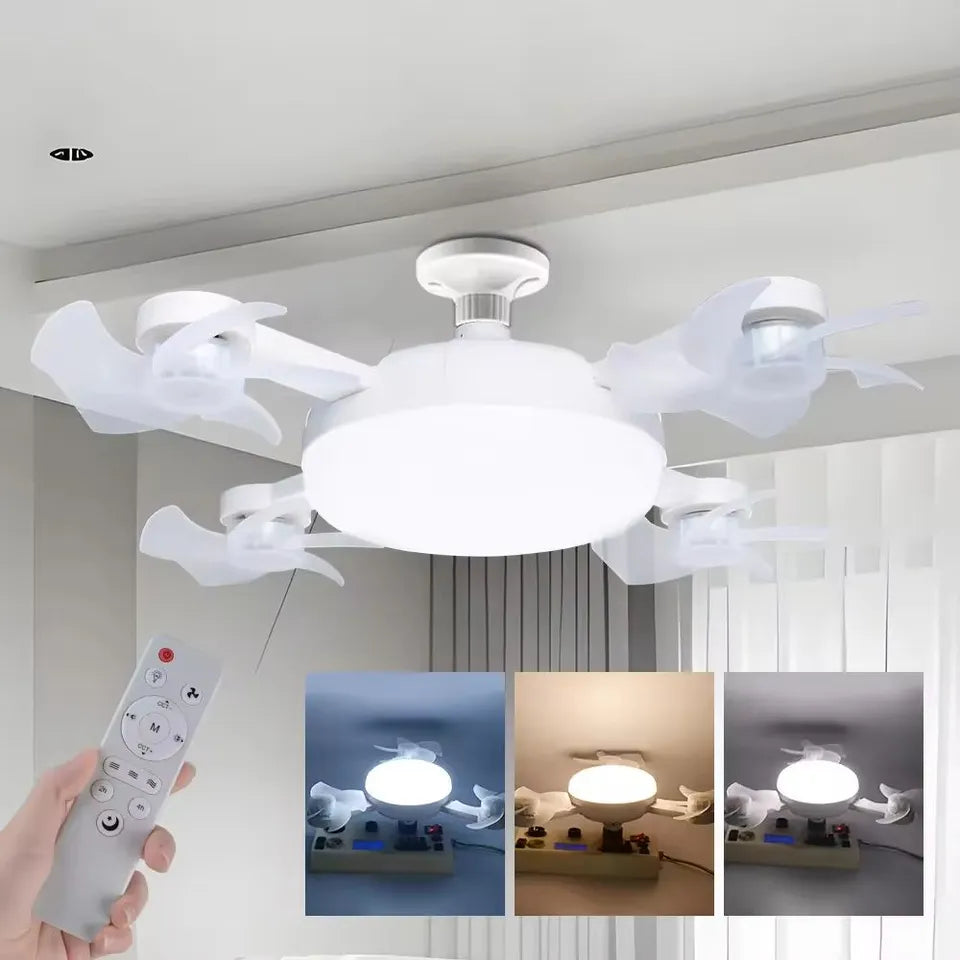 Ventilateur de Plafond LED Jaana AeroLight™ | Fraîcheur & Éclairage 2-en-1 FORME DRONE