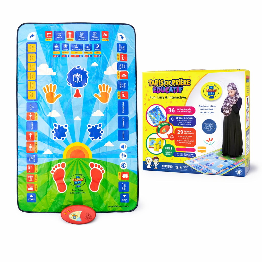 Jaana kids prayer : tapis de priere interactif pour enfant (3 a 9 ans) | Apprenez la Salat et les Duas Pas à Pas
