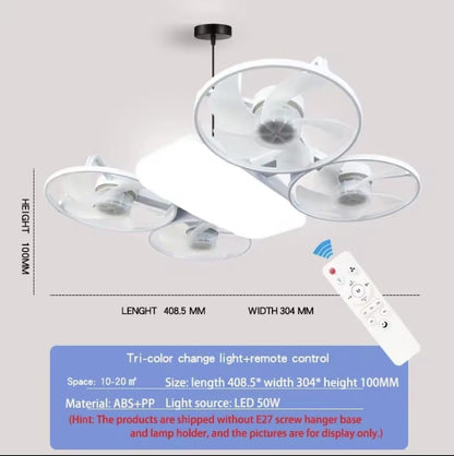 Ventilateur de Plafond LED Jaana AeroLight™ | Fraîcheur & Éclairage 2-en-1 FORME DRONE