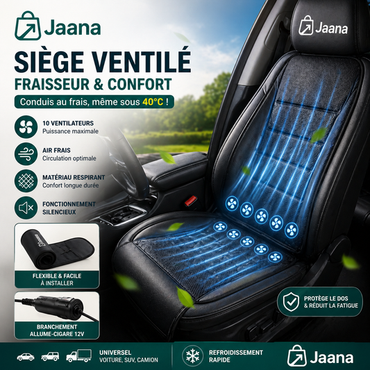 jaanaSeat Pro™ coussin de Siège Ventilé Finis la Sueur dans ton Siège. Finis les Douleurs de Dos.