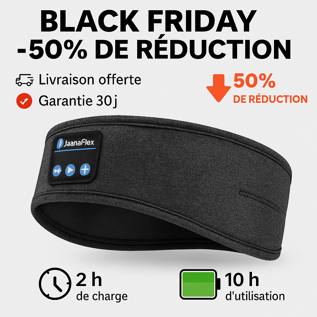 JaanaFlex : Bandeau Élastique Bluetooth 5.0 + livraison gratuite