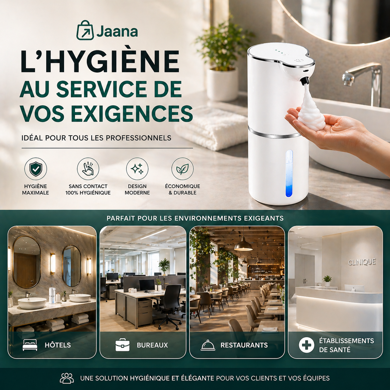 Distributeur Automatique de Savon Sans Contact – Ultra Hygiénique & Recharge USB