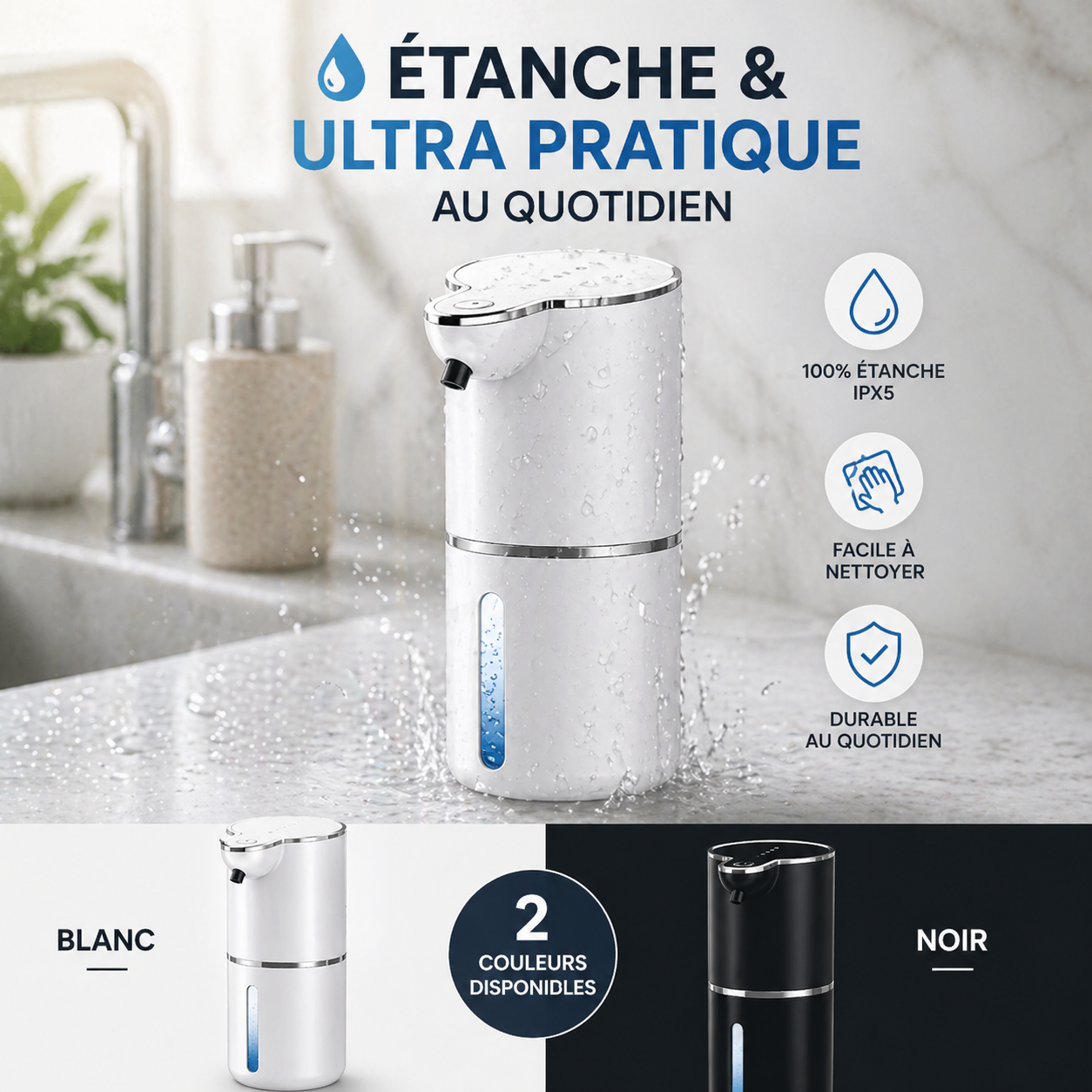 Distributeur Automatique de Savon Sans Contact – Ultra Hygiénique & Recharge USB
