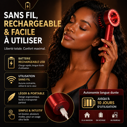 Masseur capillaire avec diffuseur d'huile intégré et thérapie infrarouge