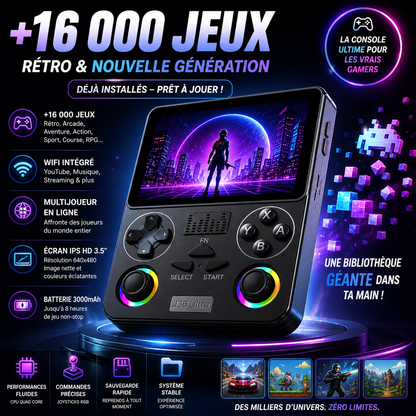 Console de jeux J36 ULTRA — 16 000 Jeux Rétro & Modernes + WiFi, YouTube & Multijoueur en ligne