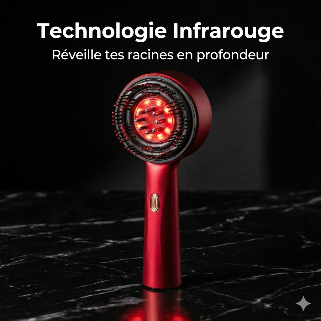 Masseur capillaire avec diffuseur d'huile intégré et thérapie infrarouge