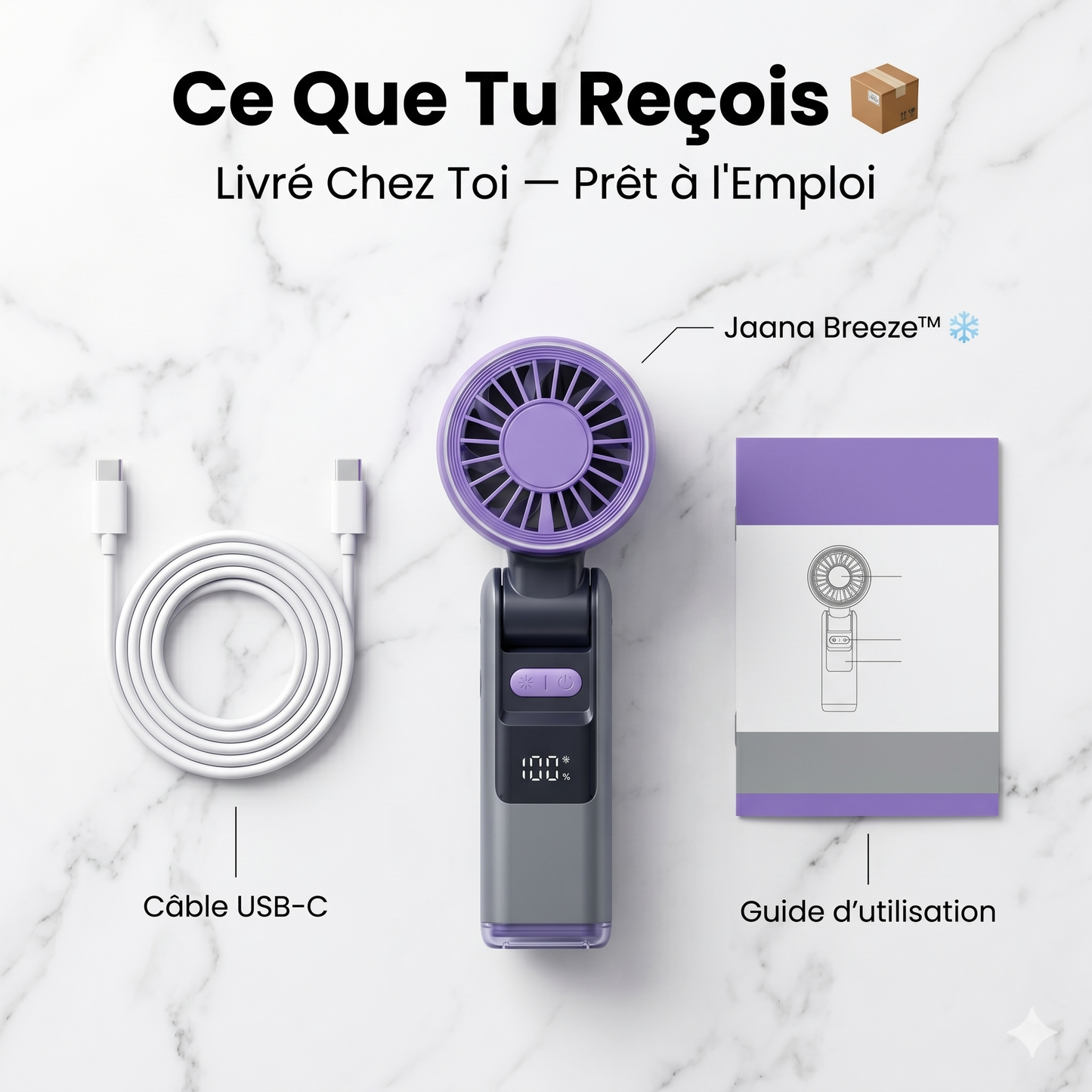 JAANA BREEZE™ – Le Climatiseur Portable 200 Vitesses avec Refroidissement Glacé et lampe torche integre❄️