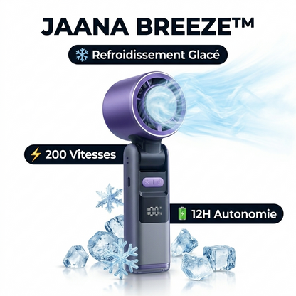 JAANA BREEZE™ – Le Climatiseur Portable 200 Vitesses avec Refroidissement Glacé et lampe torche integre❄️