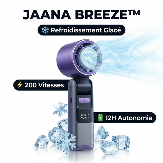 JAANA BREEZE™ – Le Climatiseur Portable 200 Vitesses avec Refroidissement Glacé et lampe torche integre❄️