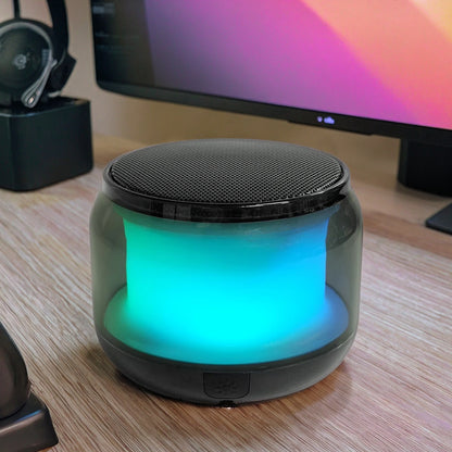 Mini haut parleur bluetooth + radio avec lumiere led rgb