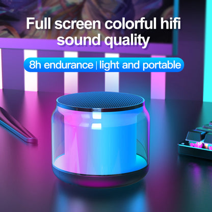 Mini haut parleur bluetooth + radio avec lumiere led rgb
