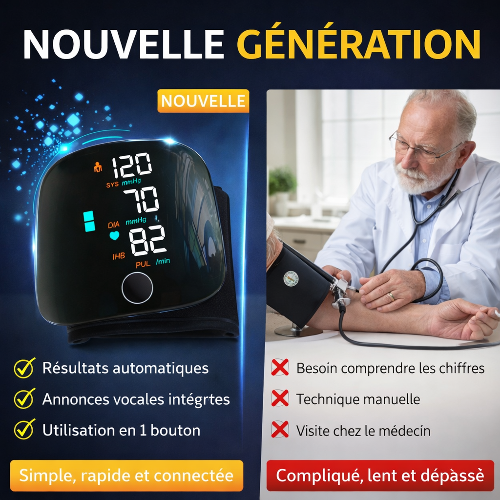Tensiomètre Électronique Intelligent original – Précision Médicale avec Assistance Vocale 🔊 + chargeur offert et garantie