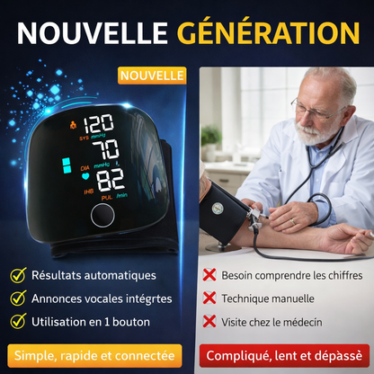 Tensiomètre Électronique Intelligent original – Précision Médicale avec Assistance Vocale 🔊 + chargeur offert et garantie