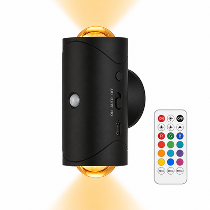 Lampe Murale Intelligente RGB – Détection de Mouvement, 16 Couleurs & Installation Magnétique