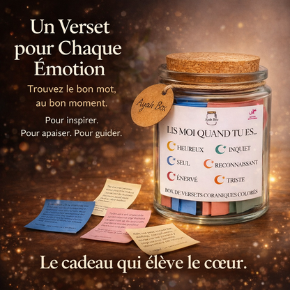 Bocal Coranique – 90 Versets traduits en français et classés par émotions (avec sources)