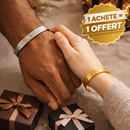 Bracelet Ayat Al-Kursi en Acier Inoxydable – Finition Or / Argent (1 Acheté = 🎁1 Offert)