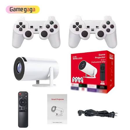 PROJECTEUR SMART TV 4K — VOTRE CINÉMA & CONSOLE DE JEUX À LA MAISON | +15 000 JEUX + 2 MANETTES 🎮