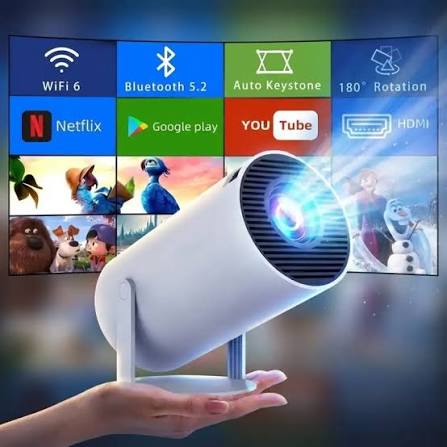 PROJECTEUR SMART TV 4K — VOTRE CINÉMA & CONSOLE DE JEUX À LA MAISON | +15 000 JEUX + 2 MANETTES 🎮
