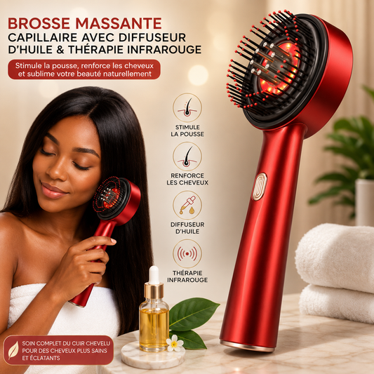 Masseur capillaire avec diffuseur d'huile intégré et thérapie infrarouge