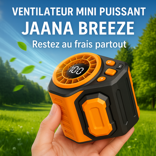 Jaana Breeze – mini ventilateur puissant , powerbank et lampe 3 en 1