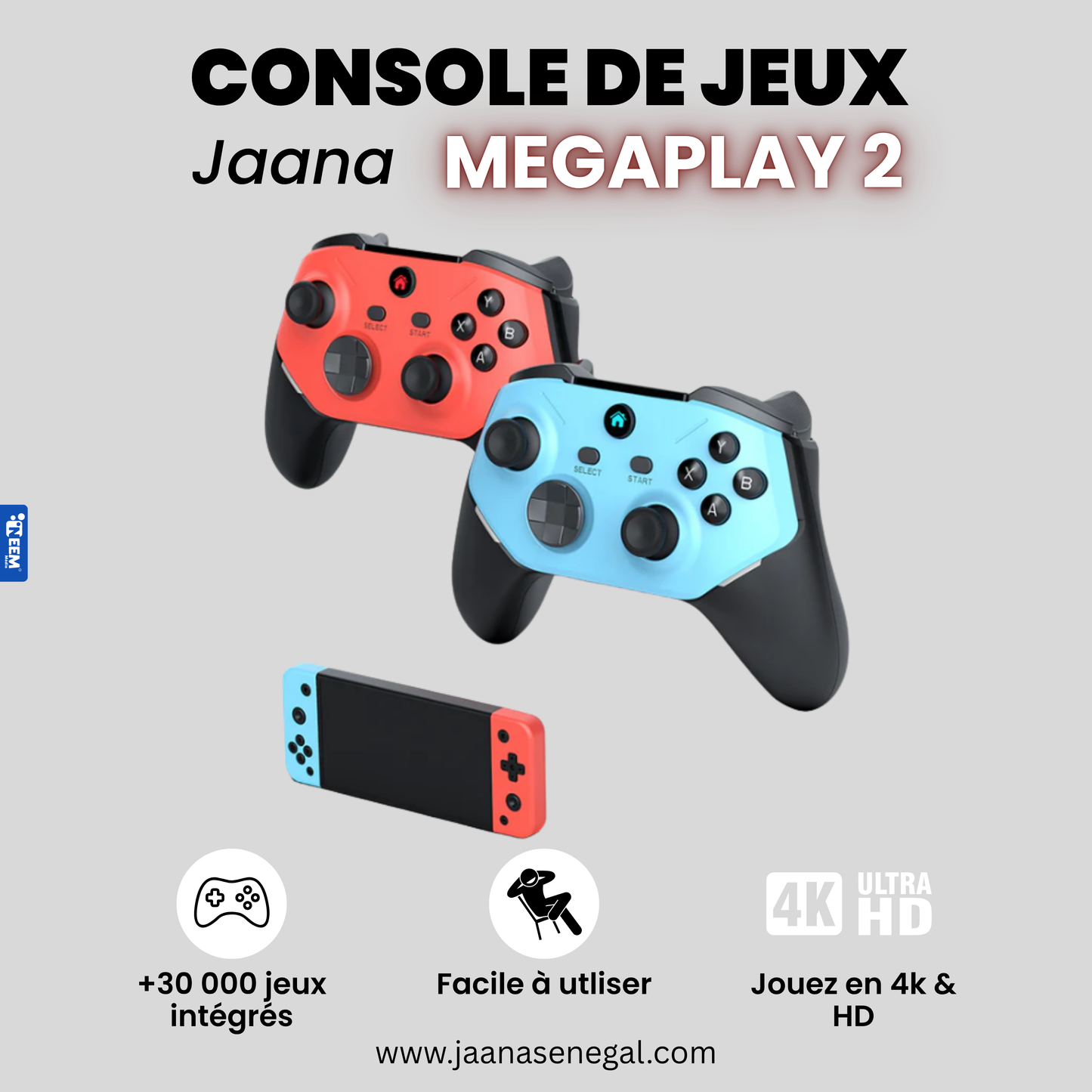 🎮 JAANA MegaPlay 2 ™ Game stick –30.000+ Jeux (2 Manettes gratuites incluses) + livraison gratuite