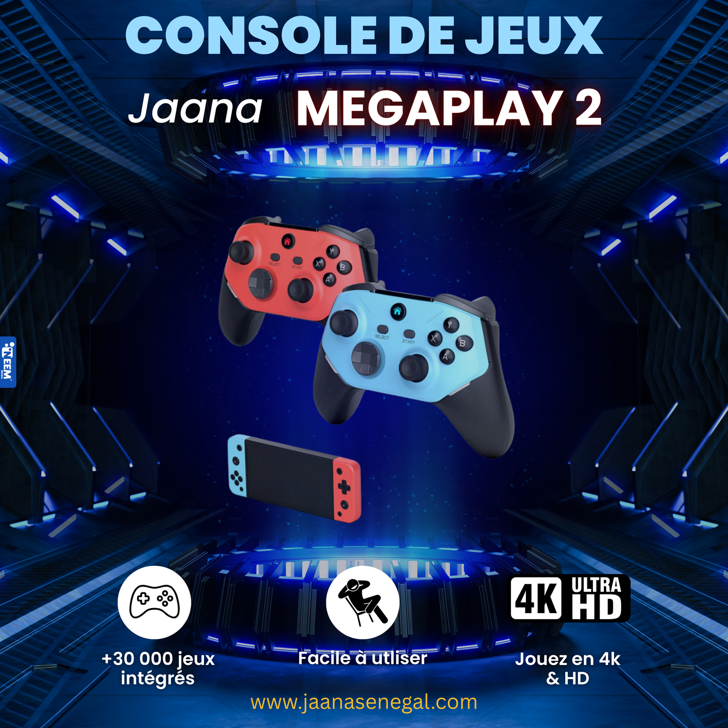 🎮 JAANA MegaPlay 2 ™ Game stick –30.000+ Jeux (2 Manettes gratuites incluses) + livraison gratuite