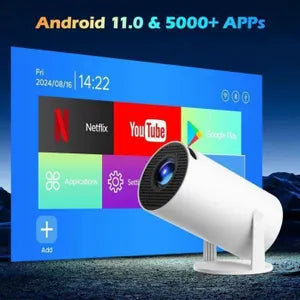 PROJECTEUR SMART TV 4K — VOTRE CINÉMA & CONSOLE DE JEUX À LA MAISON | +15 000 JEUX + 2 MANETTES 🎮